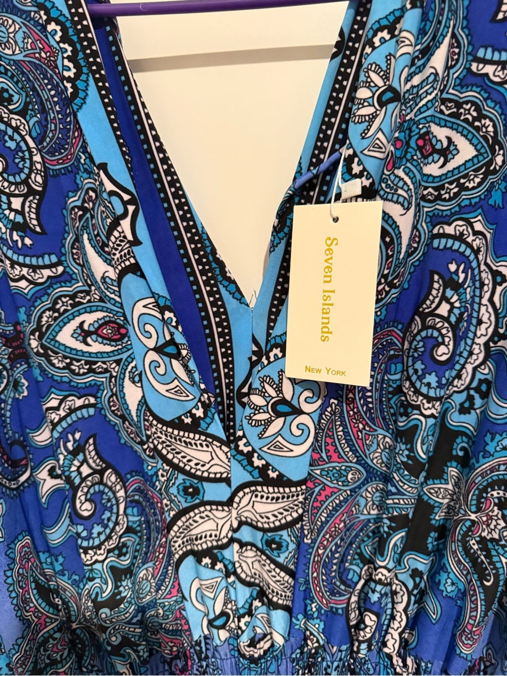 Seven Islands Blue Paisley Maxi Dress